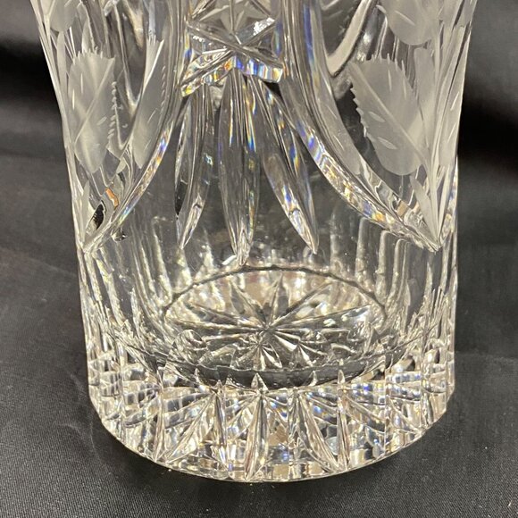 Antique American Brilliant Period Cut Glass Vase Etched Rose Stem ABS Small - Picture 14 of 14